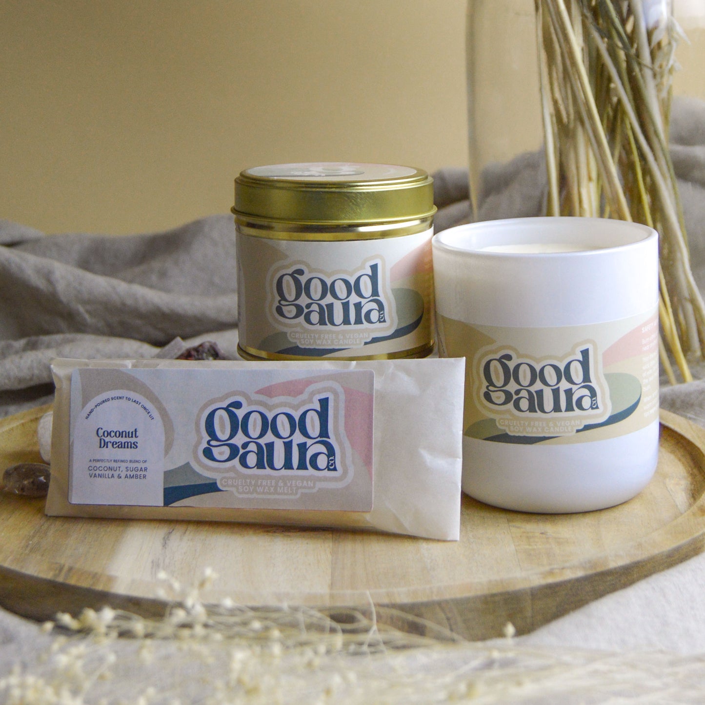 Coconut Dreams Large Vegan Glass Refillable Candle