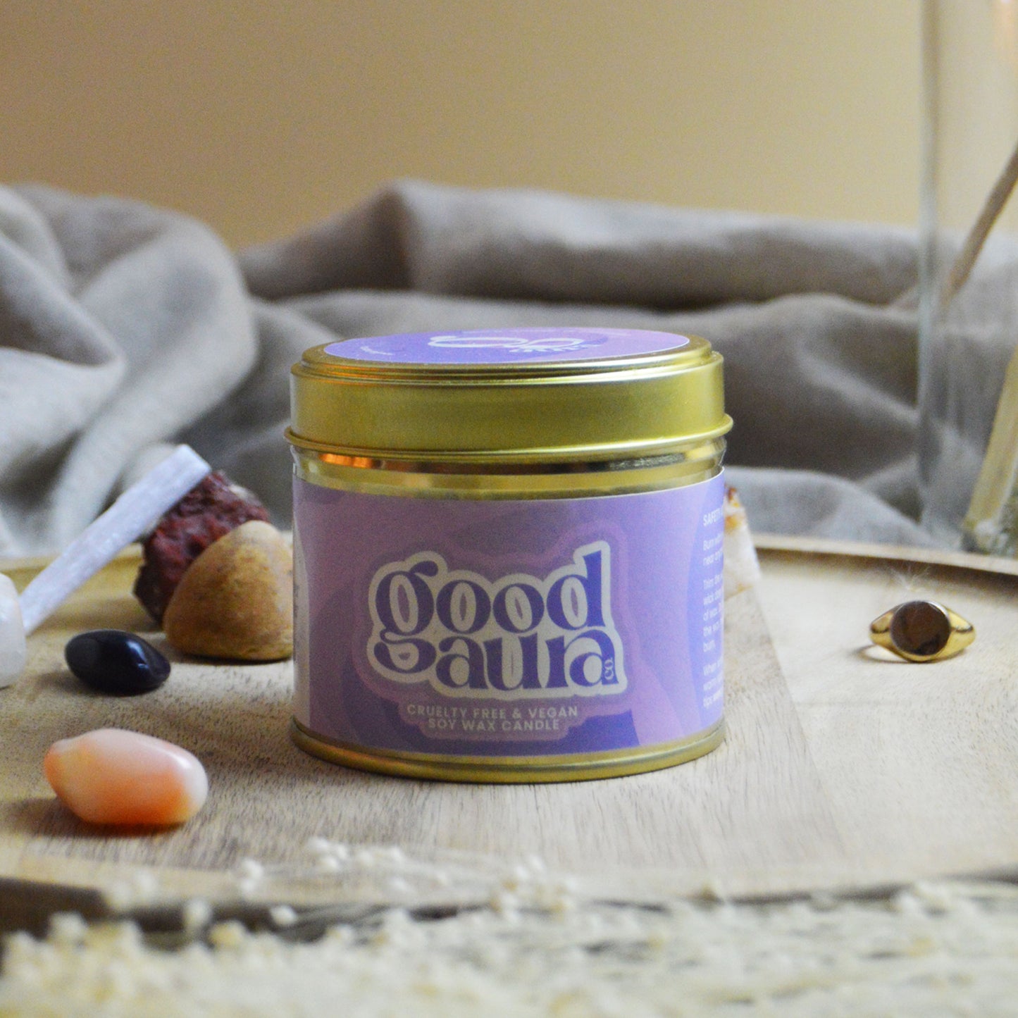 Black Amber and Lavender Medium Size Candle