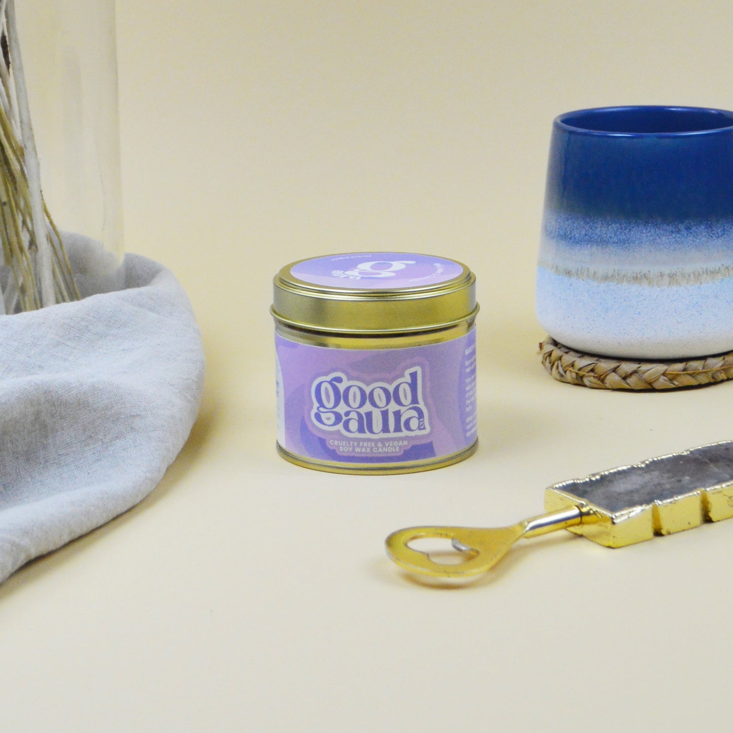 Black Amber and Lavender Medium Size Candle