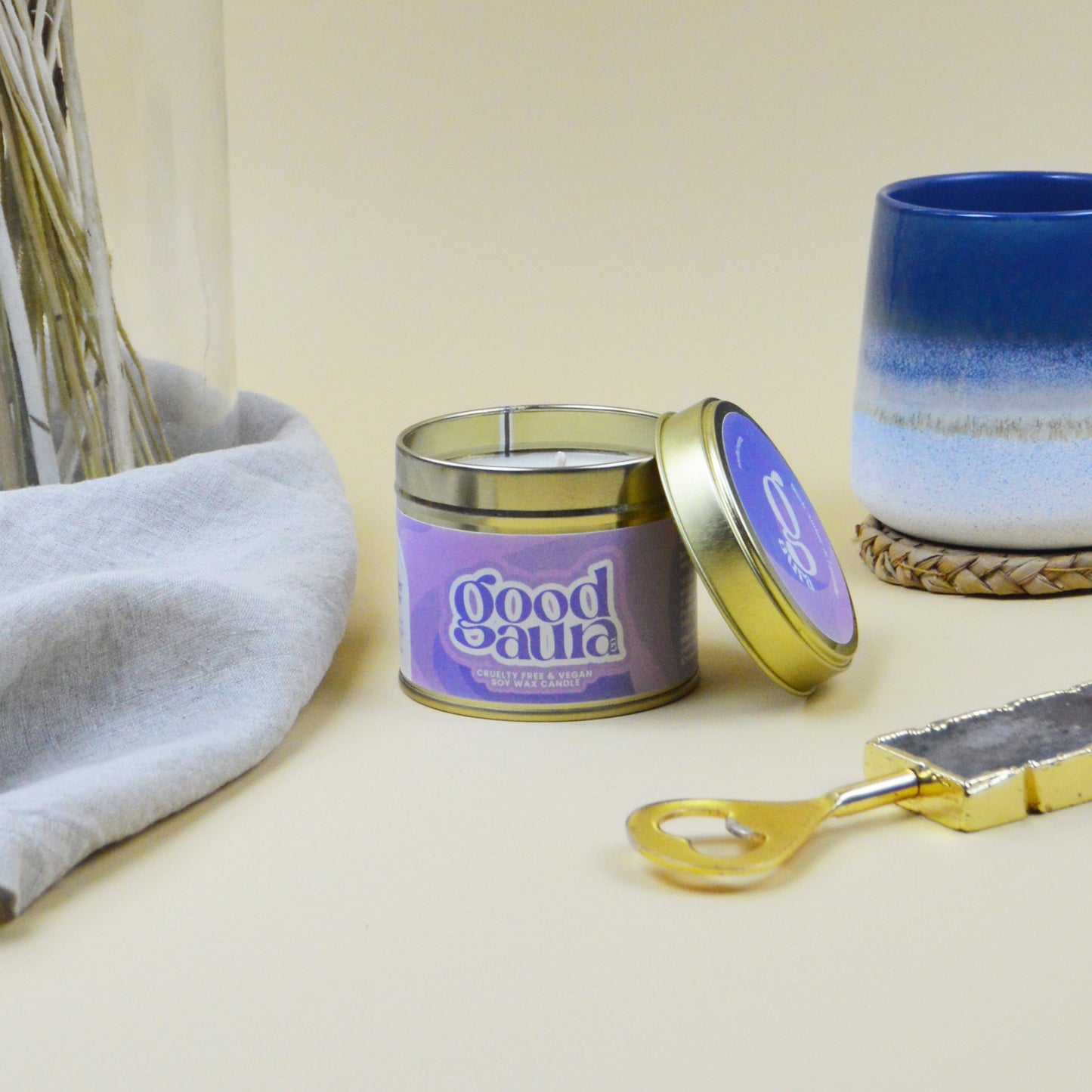 Black Amber and Lavender Medium Size Candle