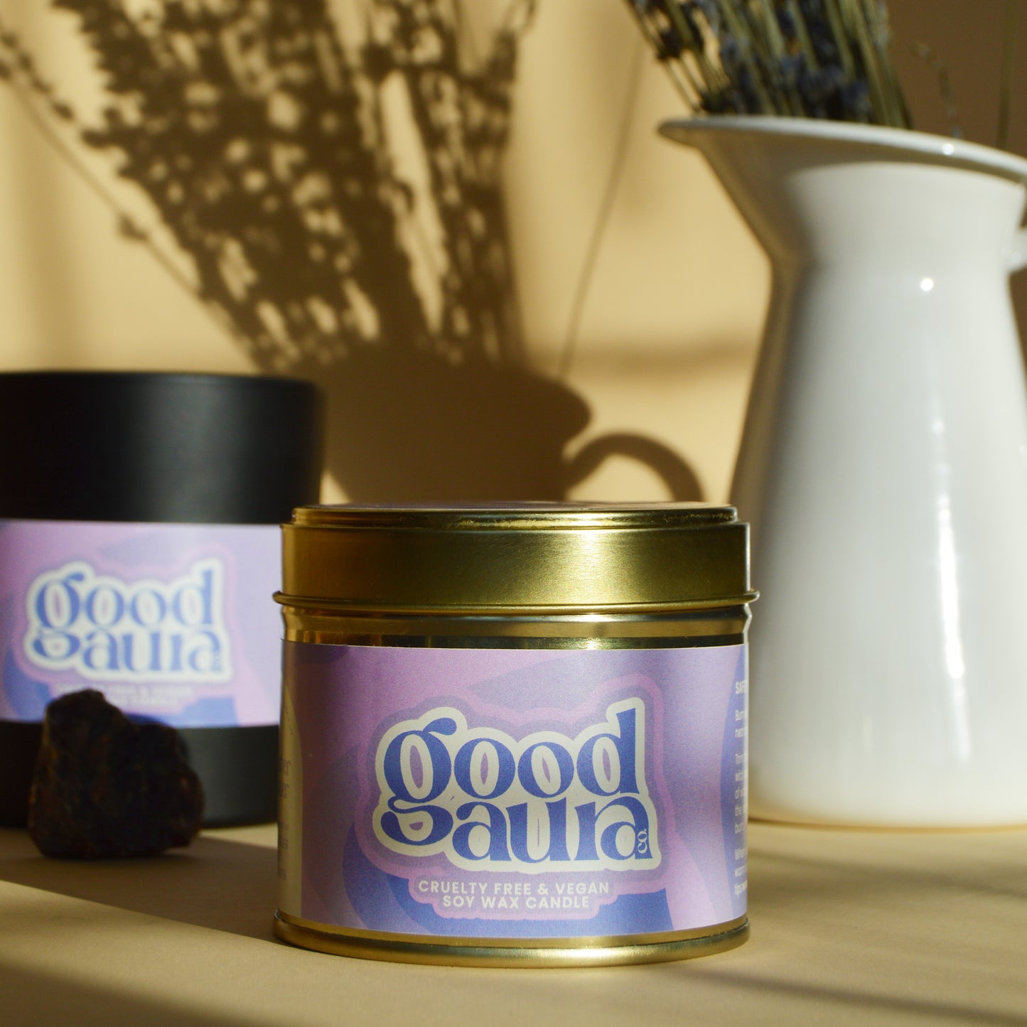 Black Amber and Lavender Medium Size Candle