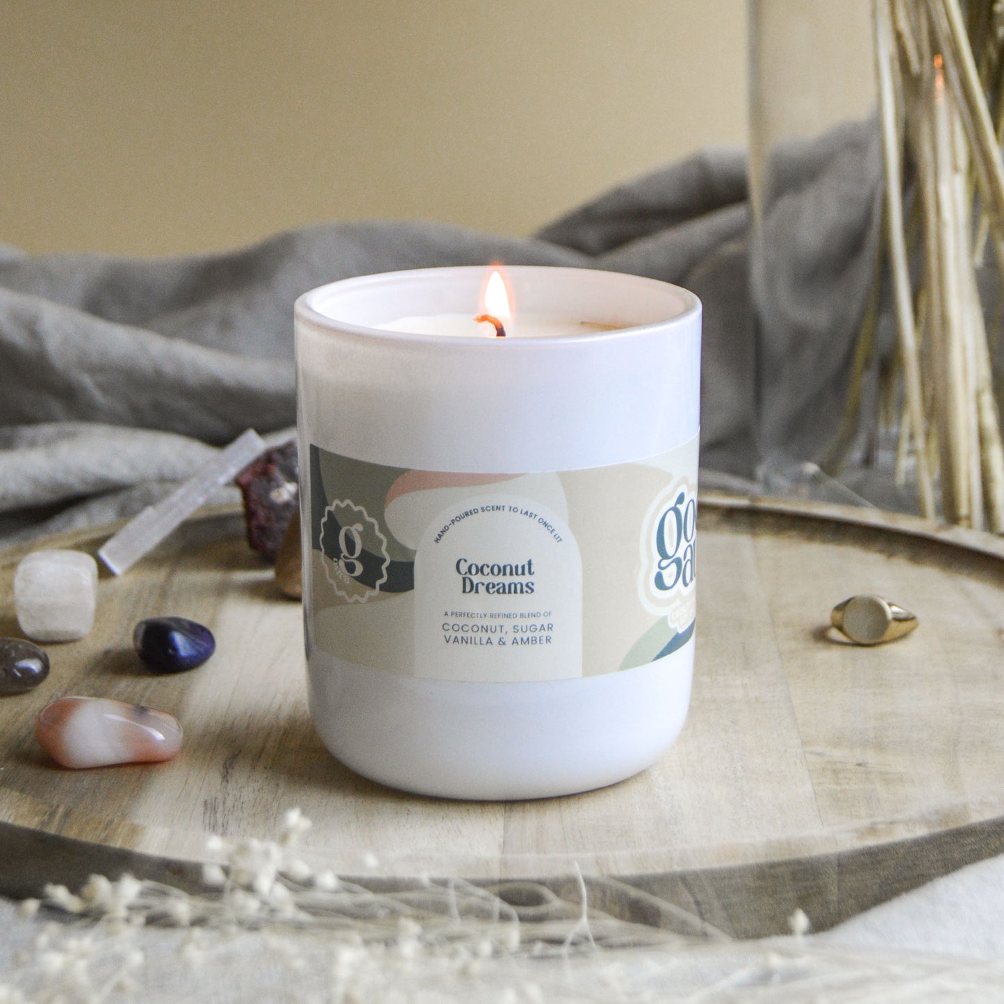 Coconut Dreams Large Vegan Glass Refillable Candle
