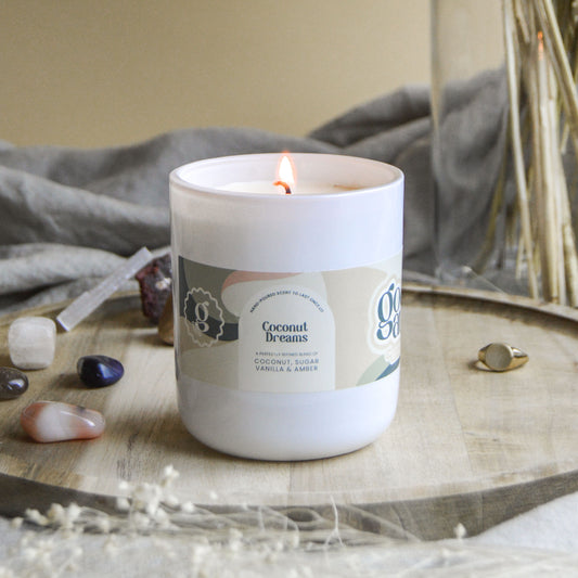 Coconut Dreams Large Vegan Glass Refillable Candle