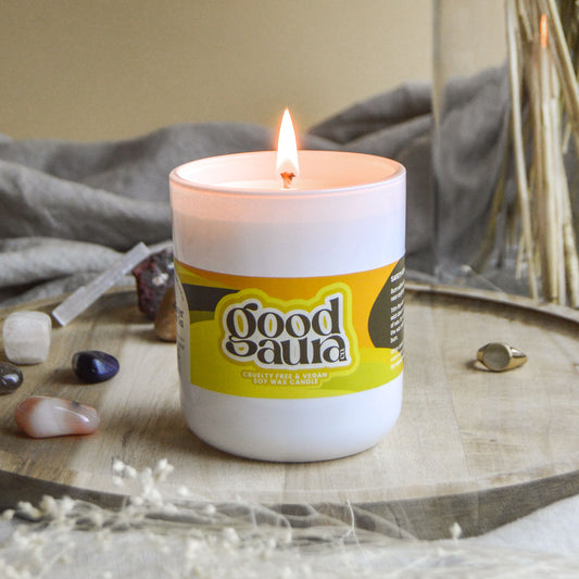 Almost Perfect - No Box - Fresh Ginger & Green Tea Large Vegan Glass Refillable Candle