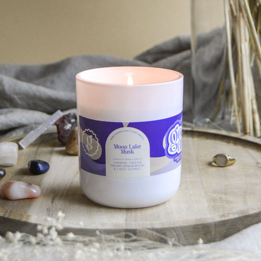 Moon Lake Musk Large Vegan Glass Refillable Candle