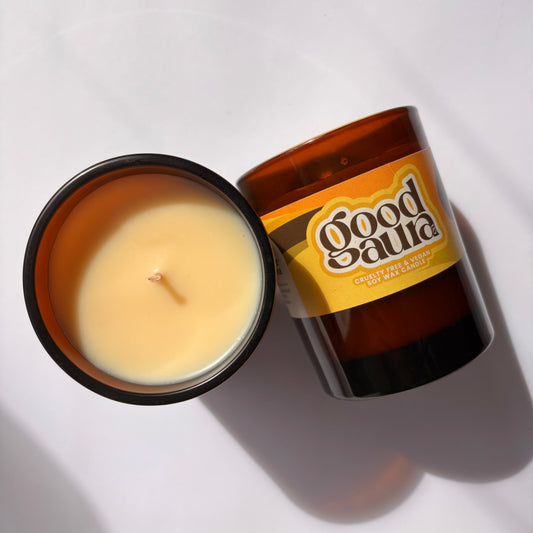 Large Fresh Ginger & Green Tea Brown Vegan Glass Candle - 30cl
