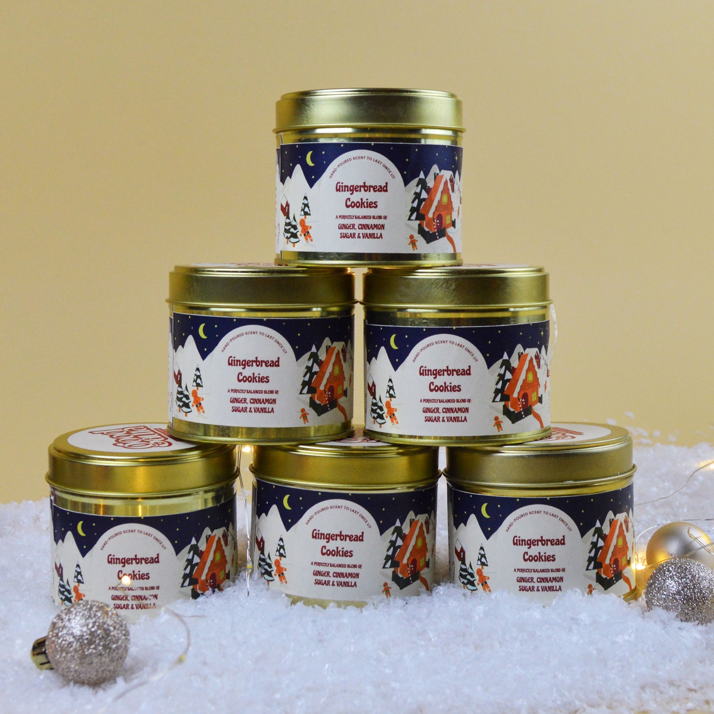 Gingerbread Cookies Limited Edition Scent | Standard Brass Gold Candle | Stocking Filler