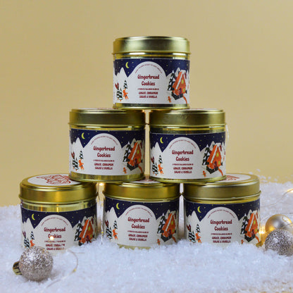 Gingerbread Cookies Limited Edition Scent | Standard Brass Gold Candle | Stocking Filler