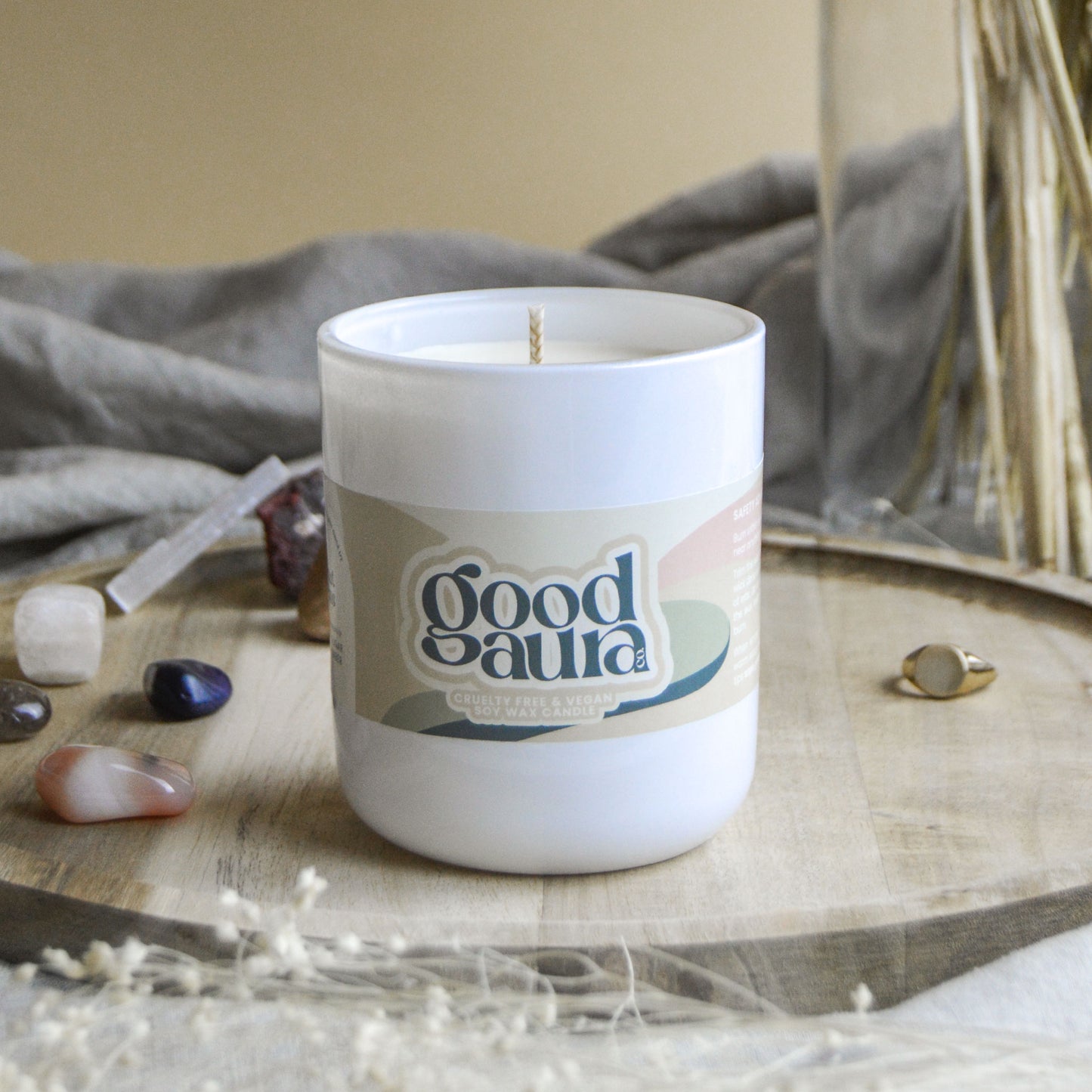 Coconut Dreams | White Curved Large Vegan Glass Refillable Candle