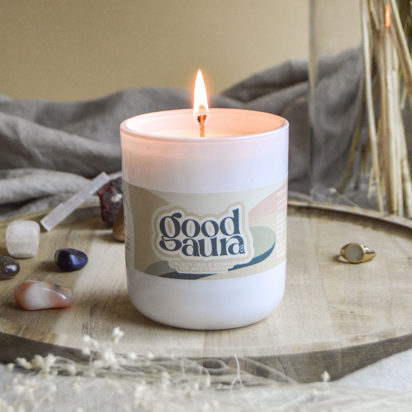 Coconut Dreams | White Curved Large Vegan Glass Refillable Candle