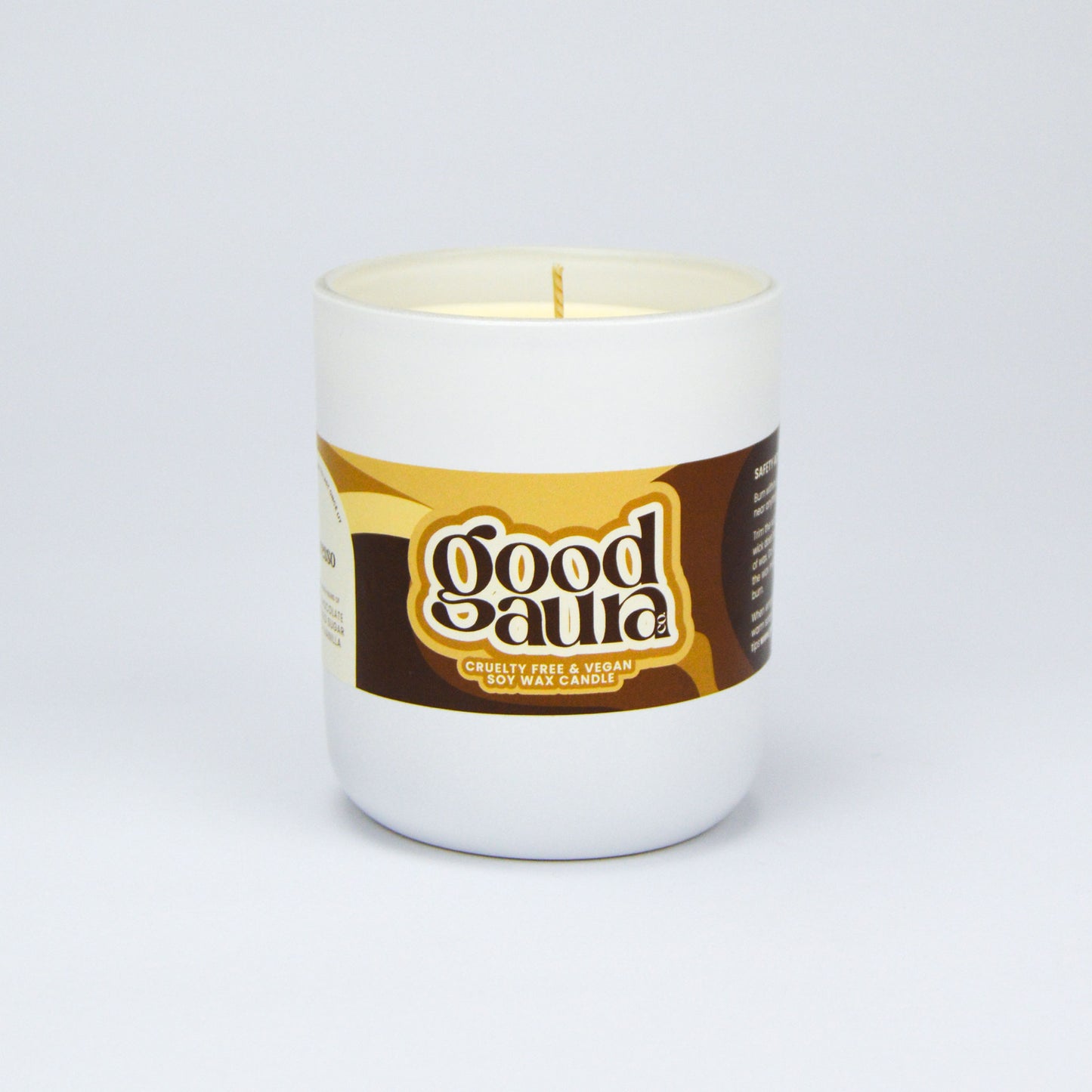 Espresso | White Curved Large Vegan Glass Refillable Candle