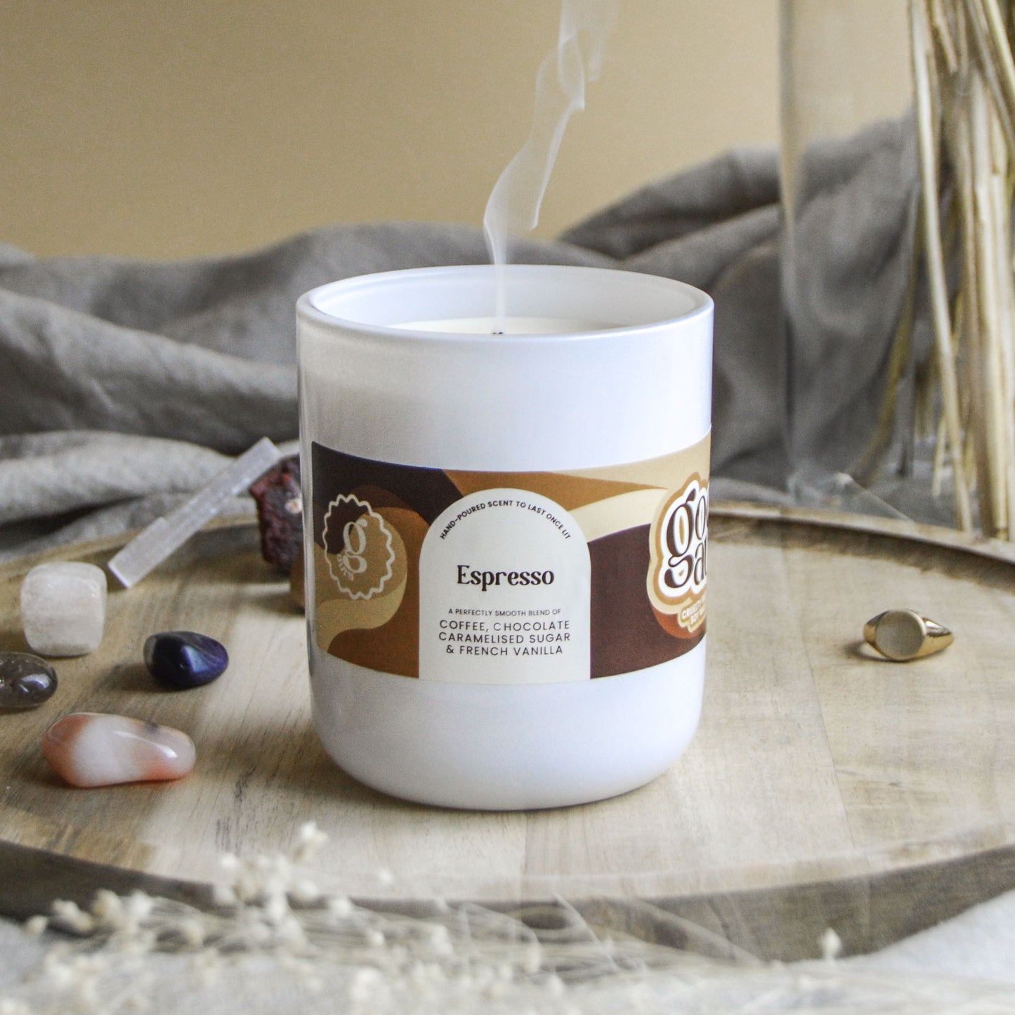 Espresso Large Vegan Glass Refillable Candle